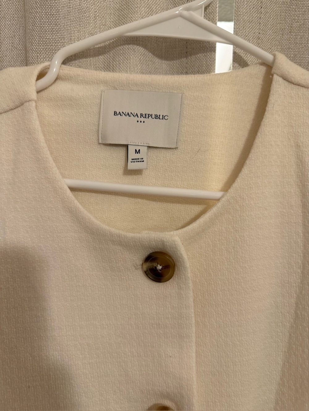 Banana Republic Factory Cream Button-Front Knit Jacket M - Picture 2 of 4